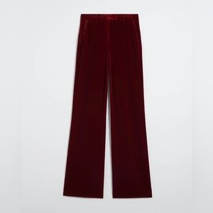 Red velvet pants